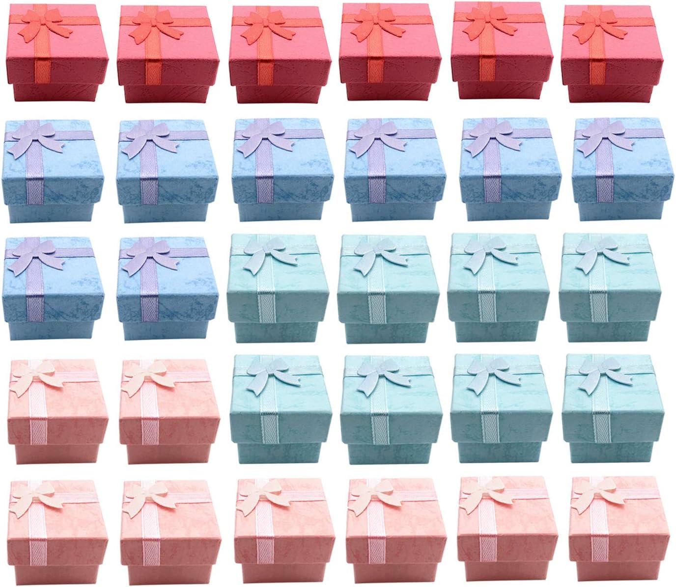 32 Pcs Gift Box Set Ring for Ring and Earring Jewelry Anniversaries, Weddings, Birthdays, 4Color