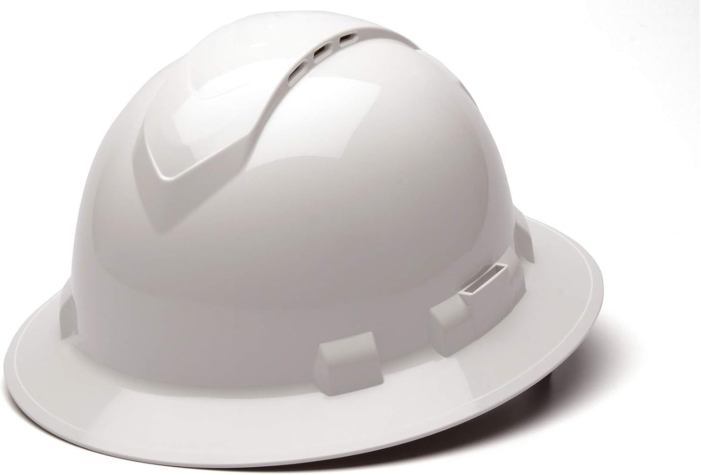 Pyramex Ridgeline Full Brim Hard Hat 6 Point Ratchet Blue Vented