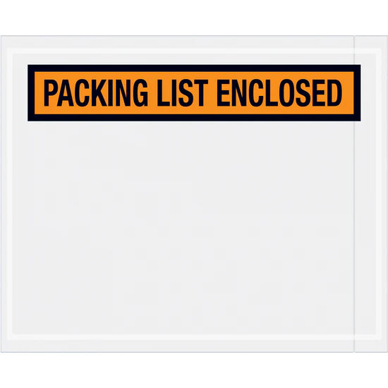 4-1/2 x 5-1/2 Packing List Enclosed Envelopes (Panel Face) - ORANGE 1000/Case