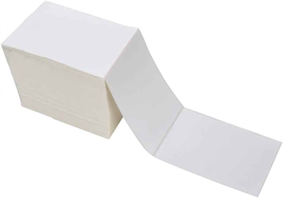 Product Fanfold 4 x 6 Direct Thermal Labels White Perforated Shipping Labels,500 Labels per Stack,1 Stack
