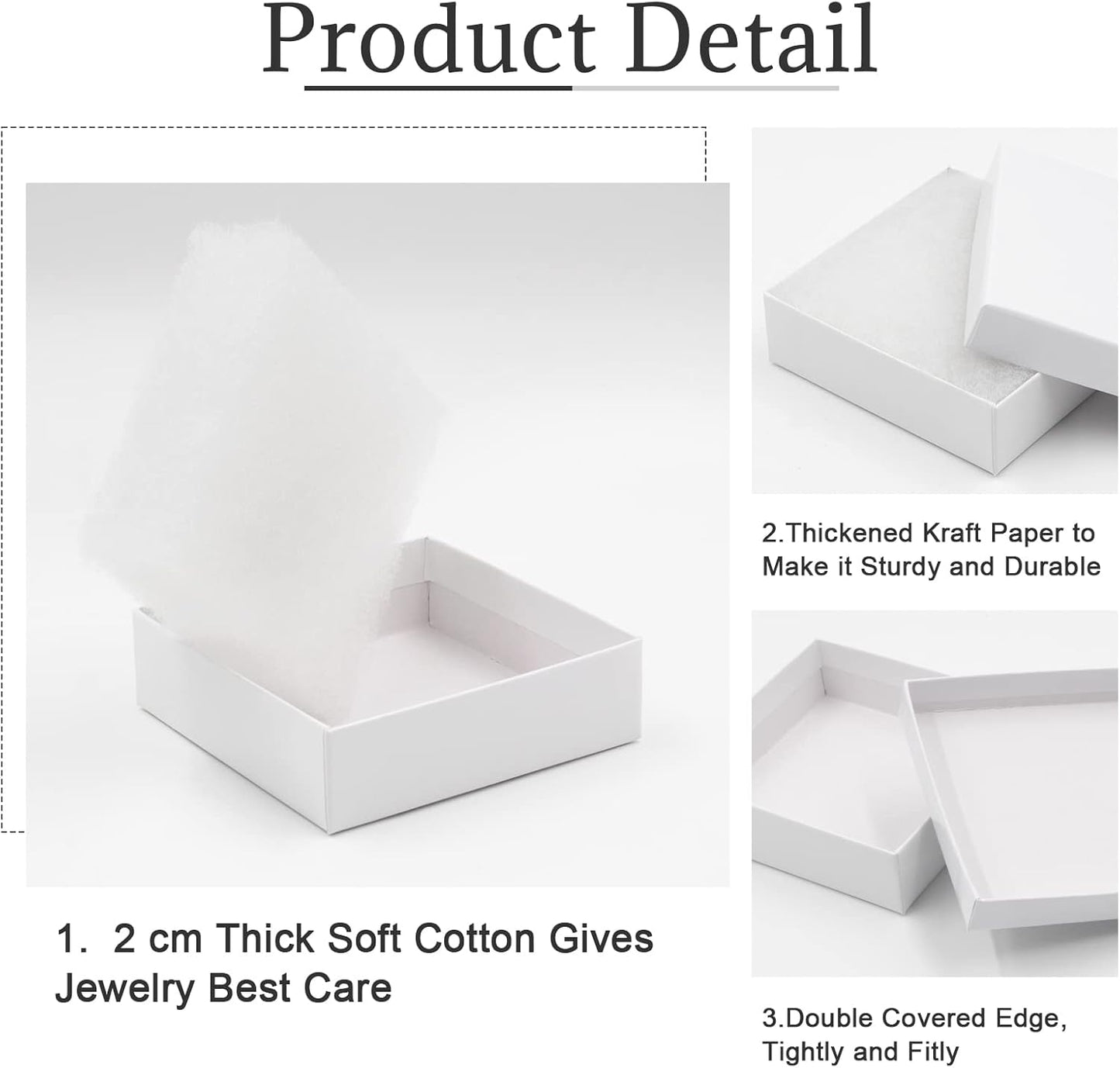 Cardboard Jewelry White Gift Boxes 20 Pack3.5×3.5×1 inches, its apply to displaying necklaces, rings, bracelets, earrings