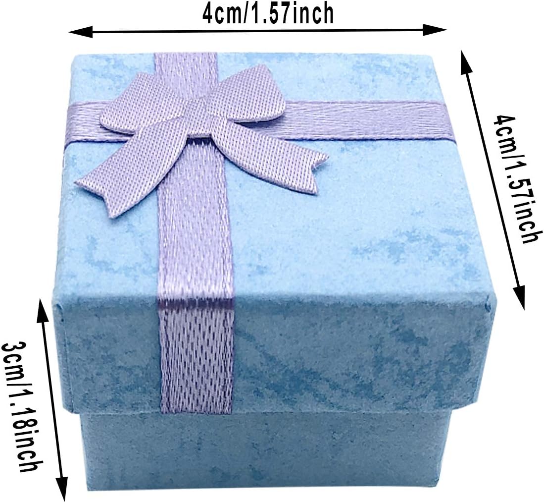 32 Pcs Gift Box Set Ring for Ring and Earring Jewelry Anniversaries, Weddings, Birthdays, 4Color