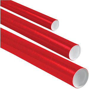Multi Color 2 x Mailing Tubes With End Caps .060 Gauge 50/Case