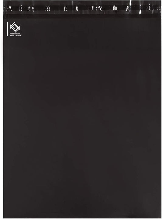 100 Pcs 12x15.5 Poly Mailer Envelopes Shipping Bags Self Adhesive Waterproof Bags (Black), 12 x 15.5