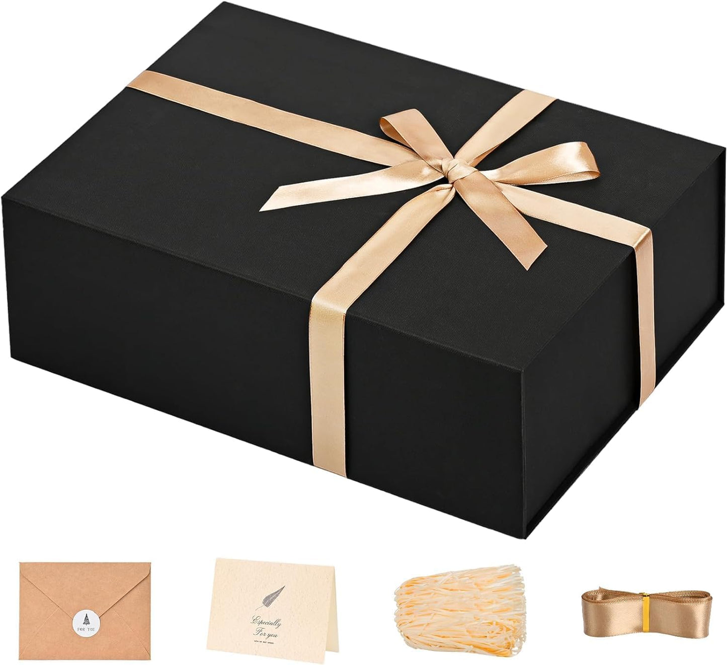 Gift Box 13 x 10 x 5 inch Large Gift Boxes with Magnetic Lids for Valentine's Day Gifts Box Contains Card, Ribbon, Shredded Paper Filler Birthday Gift Packging (1 Pcs)
