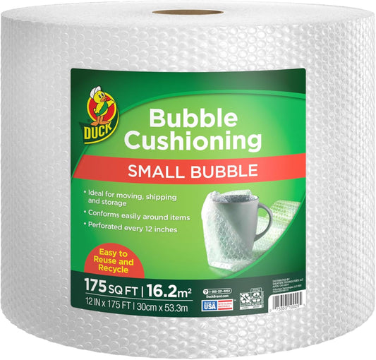 175 FT Bubble Packing Wrap for Extra Protection Packaging Boxes & Mailers - Clear Bubble Roll Moving Supplies, Perforated Every 12 IN
