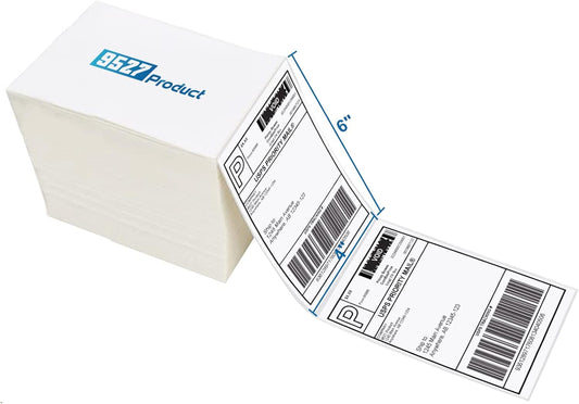 Product Fanfold 4 x 6 Direct Thermal Labels White Perforated Shipping Labels,500 Labels per Stack,1 Stack