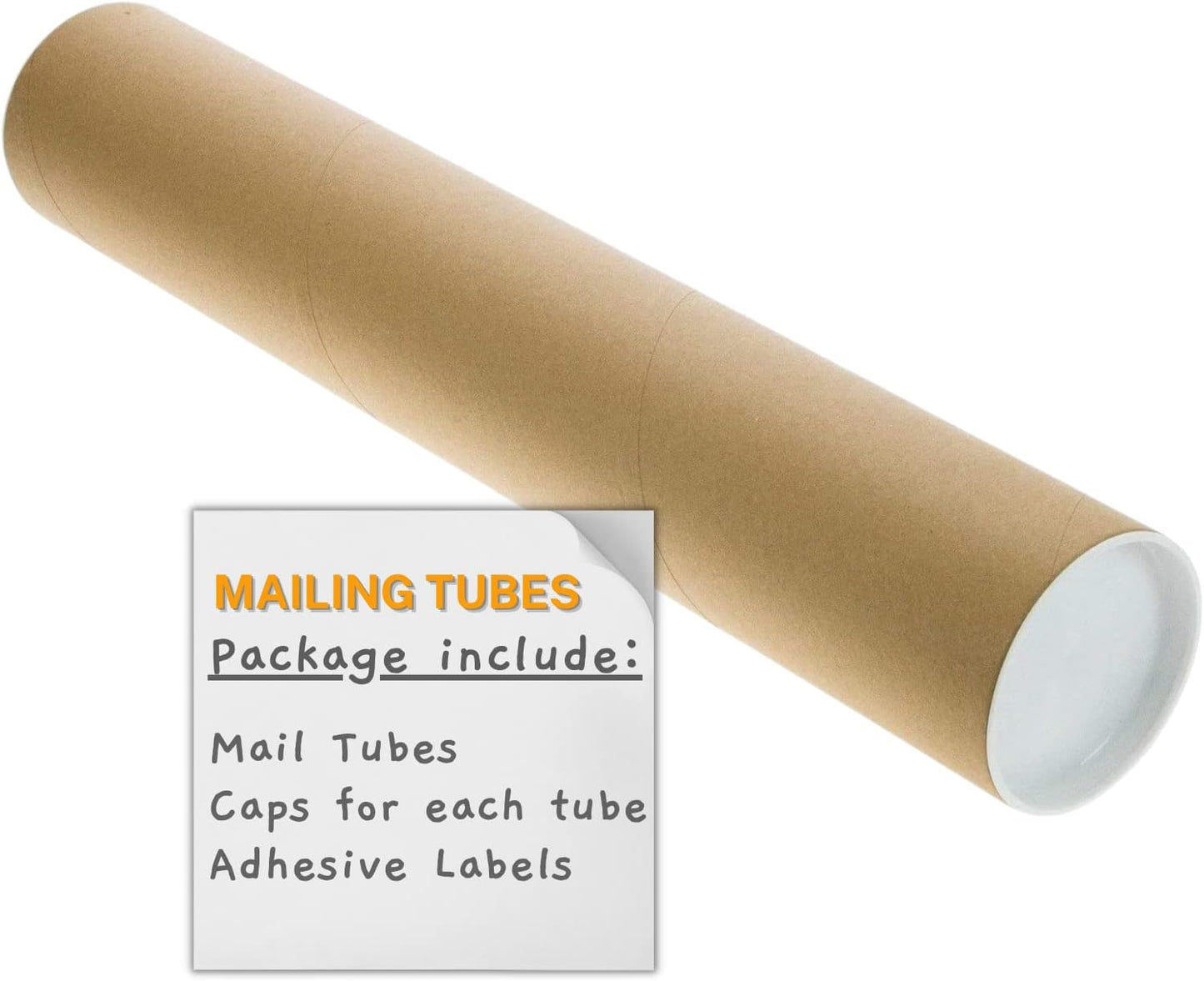 Mailing Tubes with Plastic Caps Shipping Cardboard Blueprints Artwork Poster Kraft Extra Heavy-Duty Thickness Posters, Art Prints Multipurpose Documents Storing (1 Pack) 2x18 inch
