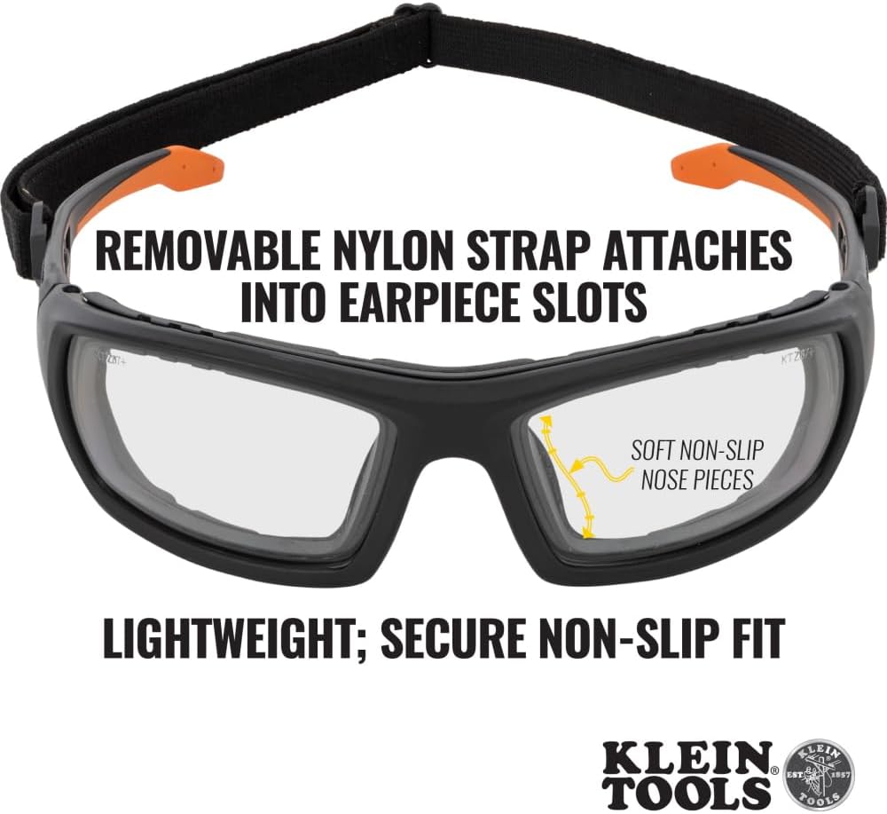 Gasket Safety Glasses, Professional PPE Protective Eyewear, Full Frame, Scratch Resistant, Anti-Fog, Indoor/Outdoor Lens