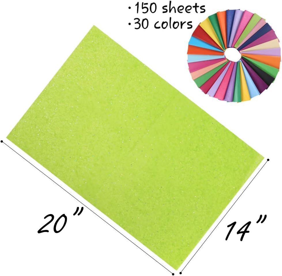 150 Sheets Wrapping Tissue Paper, 14×20 Inch Tissue Paper Gift Wrap Colors of Rainbow Gift Tissue Paper for Gift Bags