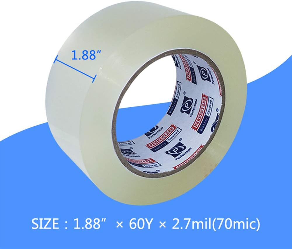 Heavy Duty Packing Tape 36 Rolls, Total 2160Y, Clear, 2.7 mil, 1.88 inch x 60 Yards, Ultra Strong, Refill for Packaging and Shipping