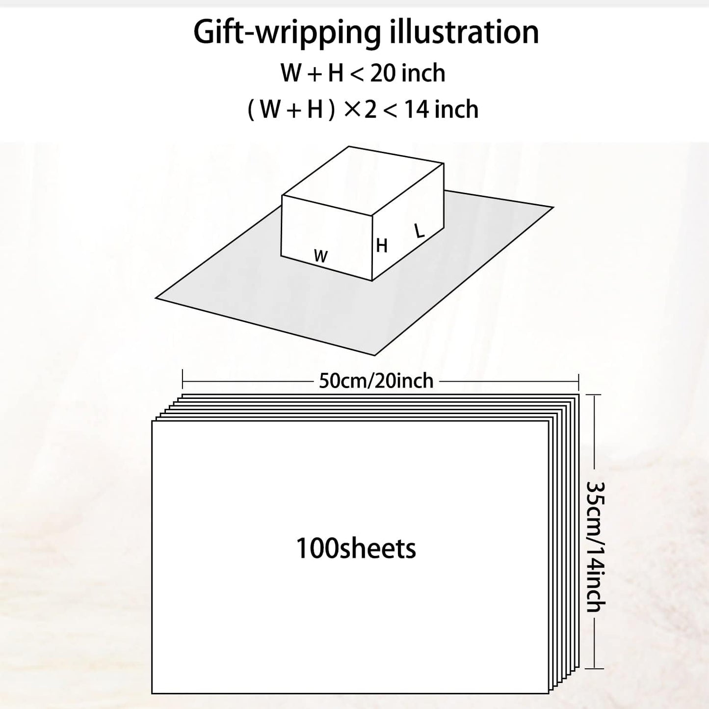 100 Sheets 20"X14" White Tissue Paper for Gift Bags Acid Free Tissue Paper Gift Wrapping Paper,Christmas Weddings Birthday Showers Arts Craft Party Favor Decoration